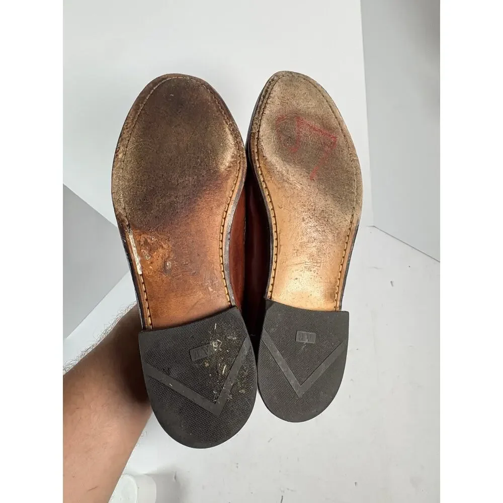 Allen Edmonds Brown Leather Tassel Loafers Mens 8.5 D USA Dress Shoes 47716